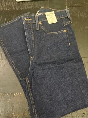 J. Crew Billie Demi Bootcut Jeans in Dark Blue Denim